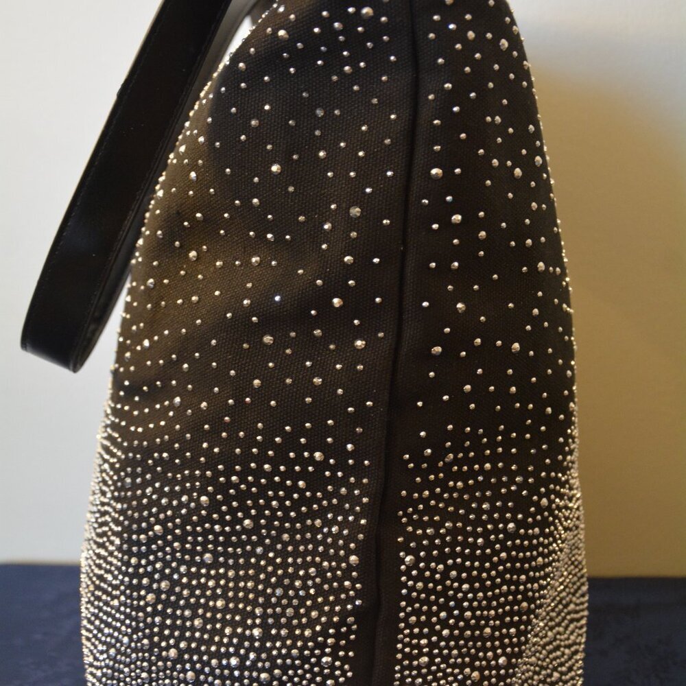 Black Shimmering Studs Bucket Bag - Picture 4 of 7